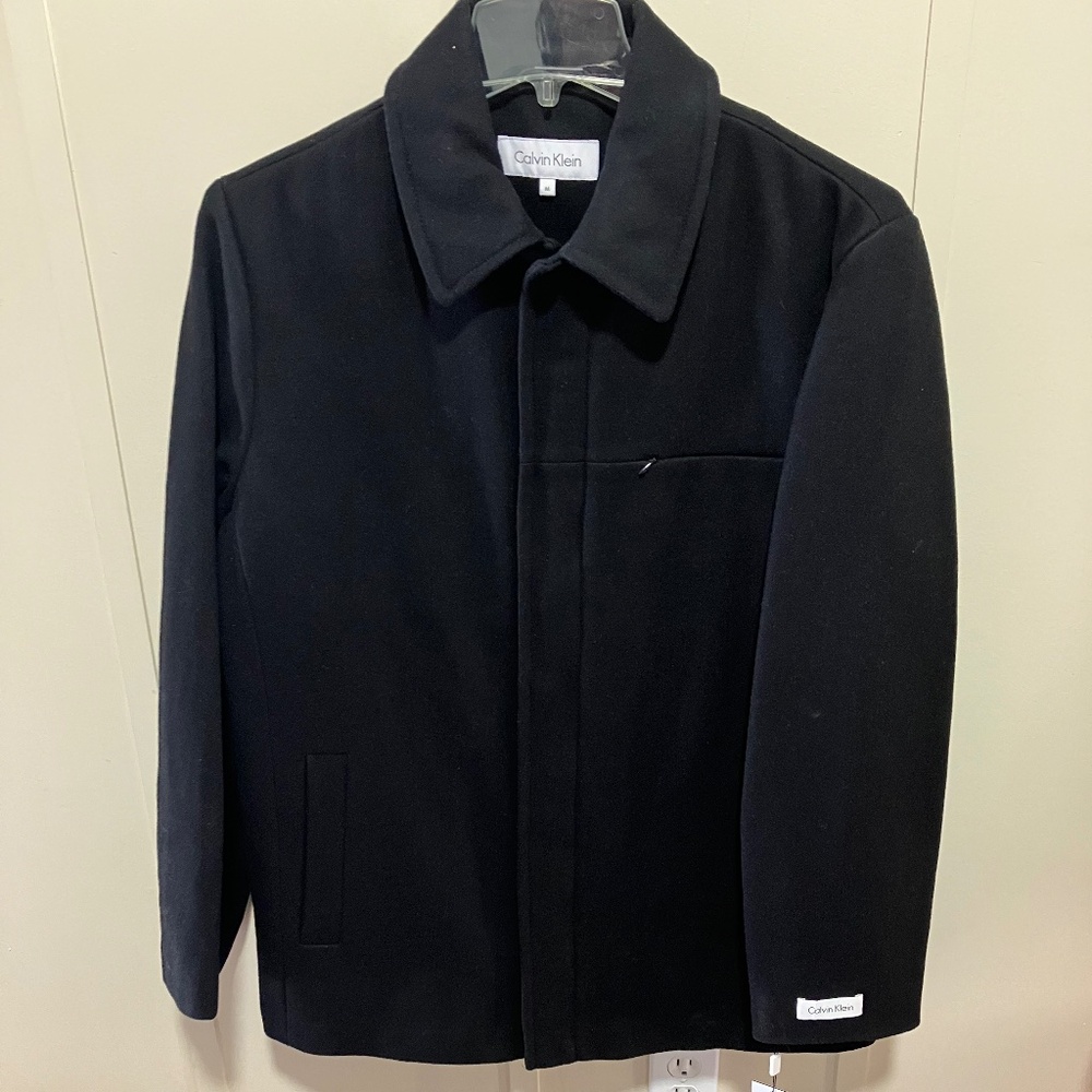 Calvin Klein Black Wool Blend Jacket